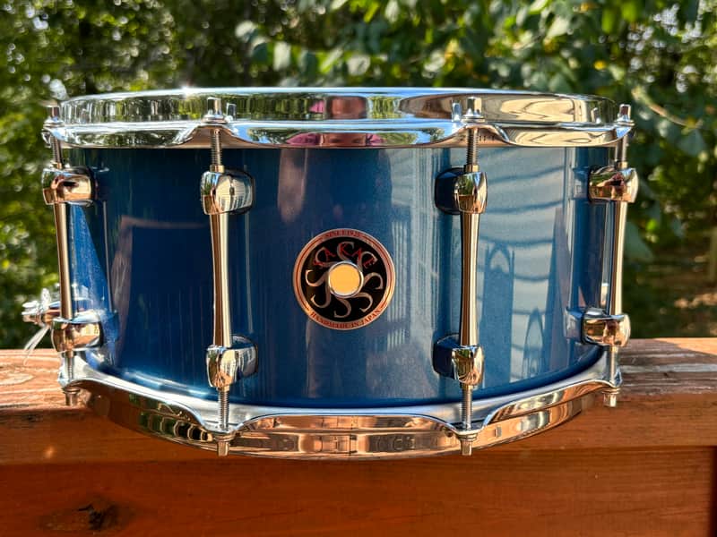 Sakae SD1465MA 14x6.5" Maple Snare Drum in Sonic Blue image 1