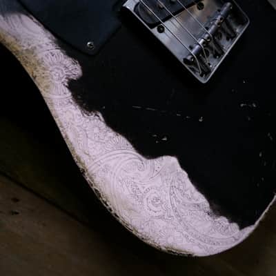 Keith Holland Custom T-ANS #1335 2025 - Black Nitro over Pink with Laser-Etched Paisley with Hard Case image 8