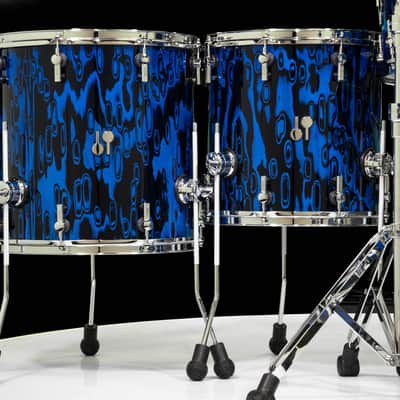 Sonor SQ2 6pc. Medium Maple Kit - Blue Tribal 10/12/14/16/22/14SD image 3