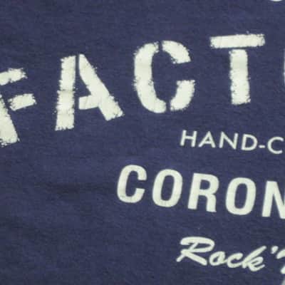 pre-owned / worn genuine Fender - Fender Factory Tour (Corona, California USA) - short sleeve T-Shirt, Men's X-Large (XL) Navy Blue with Creme & Gray Graphic, 100% preshrunk cotton, late 2000s to early - mid 2010s image 19