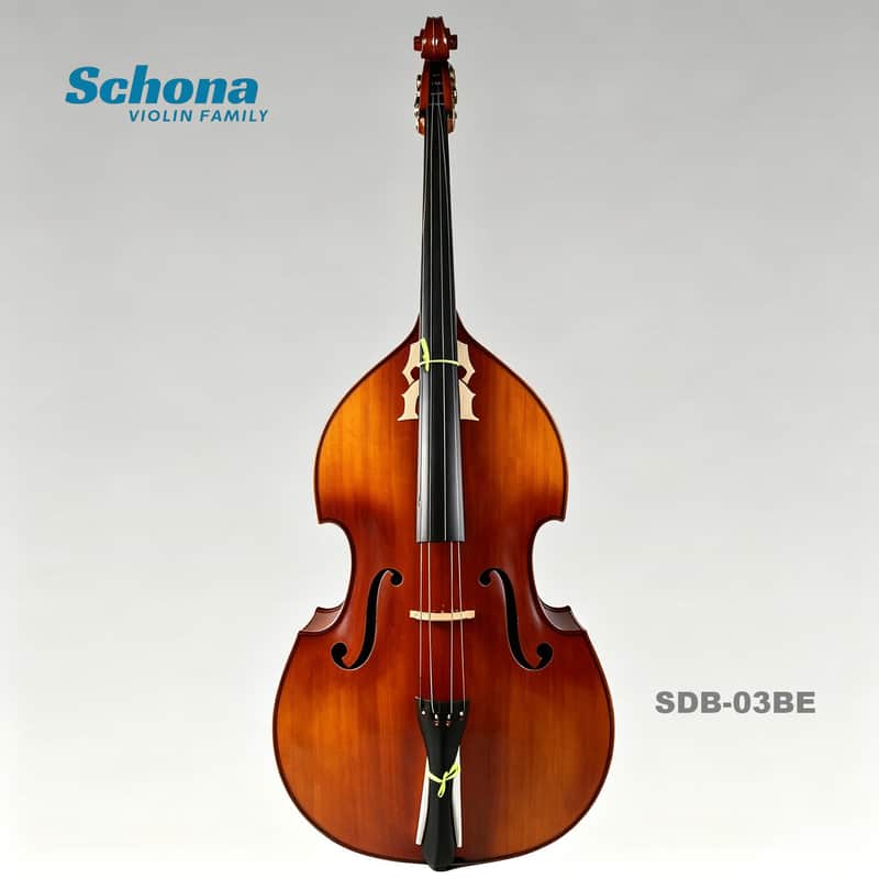SCHONA SDB-03BE - 4/4 Professional Double Bass Handmade Solid Wood Spruce Top Ebony Fingerboard High-Light Lacquer Maple Back Sides image 1