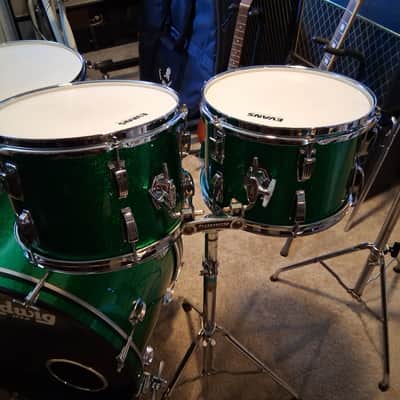 Ludwig Leedy Rogers Custom drum set 50's 60's 70's - Green sparkle image 5