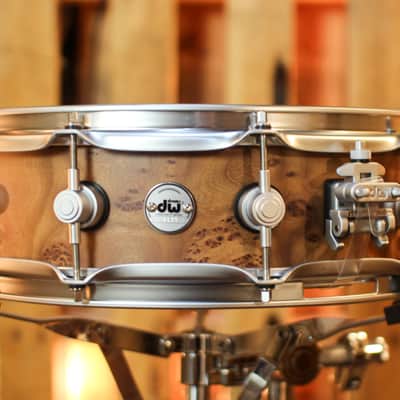 DW 4x14 Collector's SonicPly Natural Hard Satin over Elm Burl Snare Drum - SO#1424832 image 2