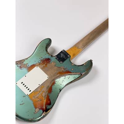 Fender CUSTOM SHOP STRATOCASTER 1965  - SUPER HEAVY RELIC SF Aged Sherwood Green Metallic over 3 Ton Sunburst image 16