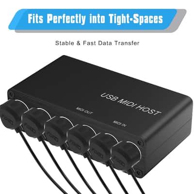 2-Pack 2-Feet/ 60cm 45-Degree Symmetry Angled MIDI Cable with Ultra-Small Plugs for Tight Space, 5-Pin Din MIDI Cable Compatible with MIDI Keyboard/Interface/Guitar Multi Effects 2-Pack 2ft/60cm image 2