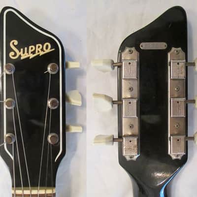 1962 Supro Bermuda Vintage Guitar in original Cherry Polyester! image 6