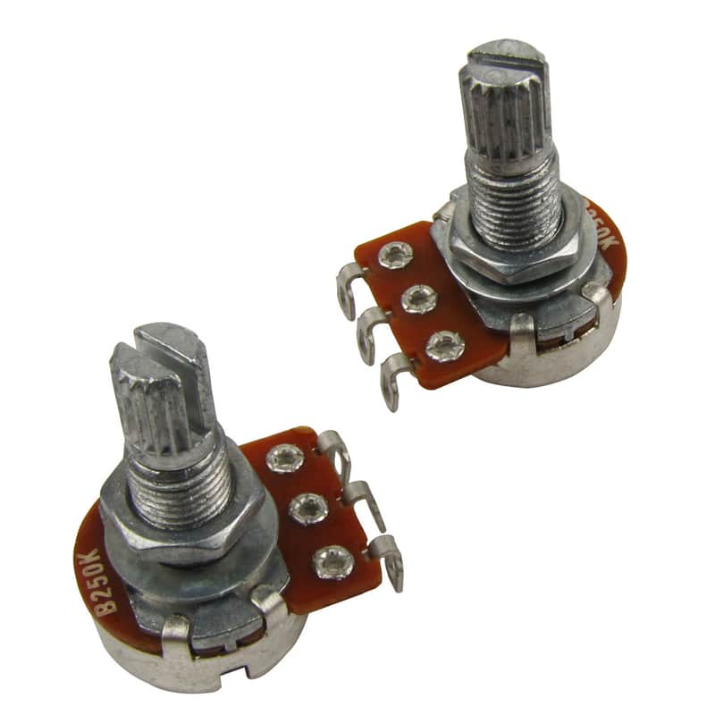 Musiclily Metric Mini Size 18mm Split Shaft Linear Taper B250K Guitar Pot Potentiometers (Pack of 2) image 1