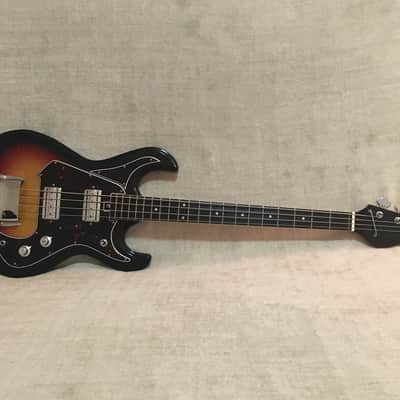 National EG467-2B / Silvertone 1490 Electric Bass 1960's Sunburst Japan + Case Super Clean! image 4