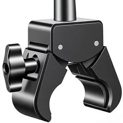 Mic Stand Phone Holder, Heavy-Duty Gooseneck Phone Holder with Super Clamp & Universal Phone Mount, Adjustable 360° Flexible Arm Clip for Mic Stand, Music Stand, Tripod, 9-INCH image 1