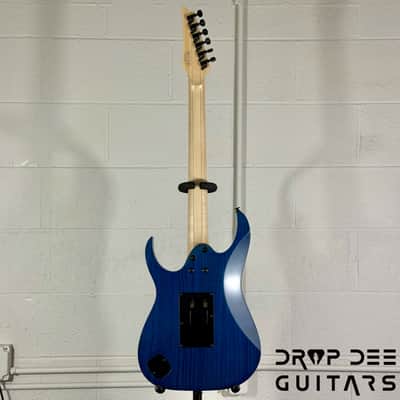 Ibanez Prestige RG653DX Electric Guitar w/ Case - Transparent Deep Blue Flat image 12