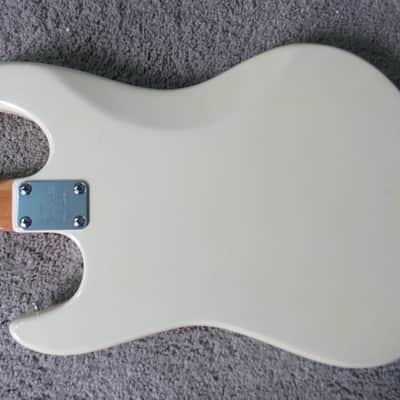 Vintage 1960s Lyle Guitar Aria Teisco Strat Offset Unique Alpine White Faded Rare Shape image 7