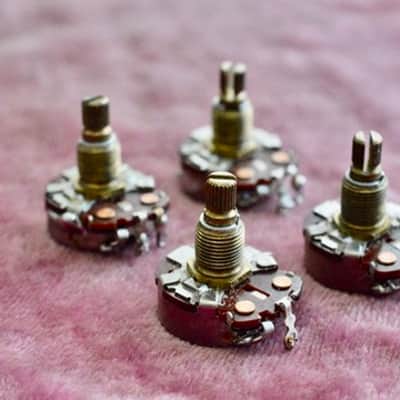 Vintage 1963 Gibson CTS 500k matched pot set - Volume / Tone - ES-335 PAF 1964 image 3