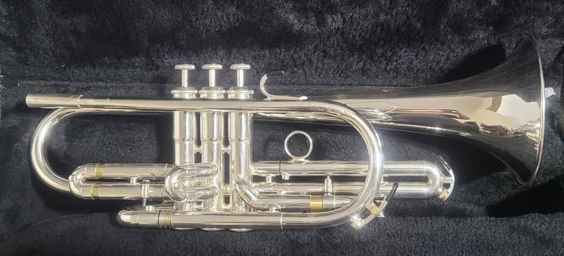 KANSTUL CUSTOM CLASS 3 VALVE SOPRANO G BUGLE , Mouthpiece & Case - Silver plated image 1