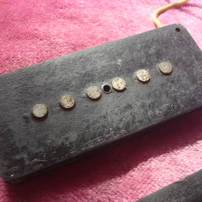 Vintage 1959 Fender Jazzmaster Pickup Set Black Bottom 1958 1960 1961 1962 1963 image 3