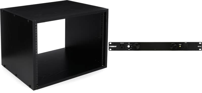 Middle Atlantic Products RK8 8U RK Series Rack - Black Finish Bundle with Furman M-8Lx Power Conditioner with Lights image 1