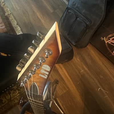 ESP LTD MH-100 QM NT 2014 - Amber Sunburst image 9