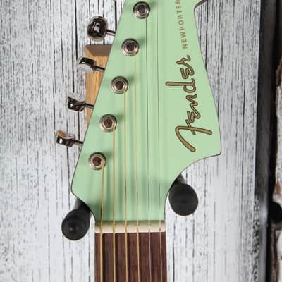 Fender Newporter Player Acoustic Electric Guitar Solid Spruce Top Surf Green image 12