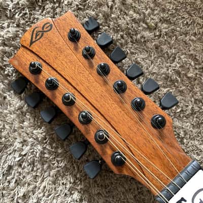 LAG 12 String Acoustic Electric Guitar, Spruce Plywood Top Body, Mahogany Neck, Rosewood Fingerboard image 14