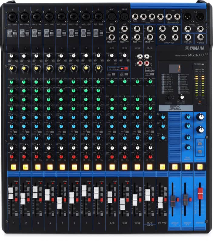 Yamaha MG16XU 16 Channel Analog Mixer - Black image 1