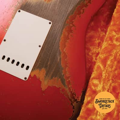 Fender 2021 Custom Shop Masterbuilt Dale Wilson '61 Stratocaster Heavy Relic in Melon Candy To Candy Apple Red Over 3-Tone Sunburst image 20