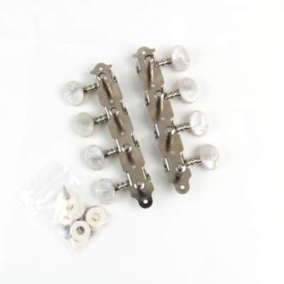 4-on-Plate Classic Style Mandolin Tuning Keys Tuners Head Pegs, Pearloid (1Lx1R) image 3
