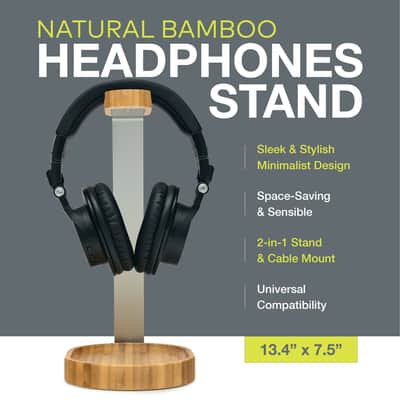 Knox Gear Wooden Headphone Stand (Bamboo Brown) image 4