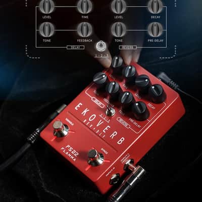 FLAMMA FS22 Stereo Delay & Reverb Combo Effects Pedal Ambient Guitar Pedal with 3 Pairs Combo Effects Reverse Delay Shimmer Reverb Tap Tempo Freeze Trail On Function image 5