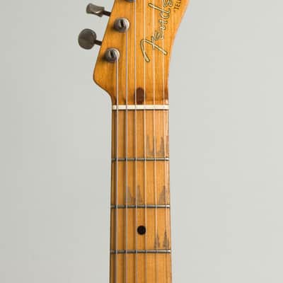Fender  Telecaster Solid Body Electric Guitar (1955), ser. #10608, original tweed hard shell case. image 5