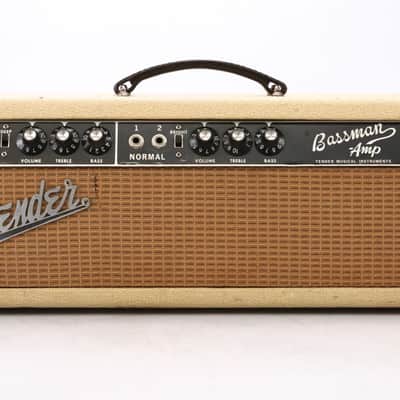 1965 Fender Bassman-Amp Tube Amplifier Head in '63 Blonde Cabinet #50272 image 2