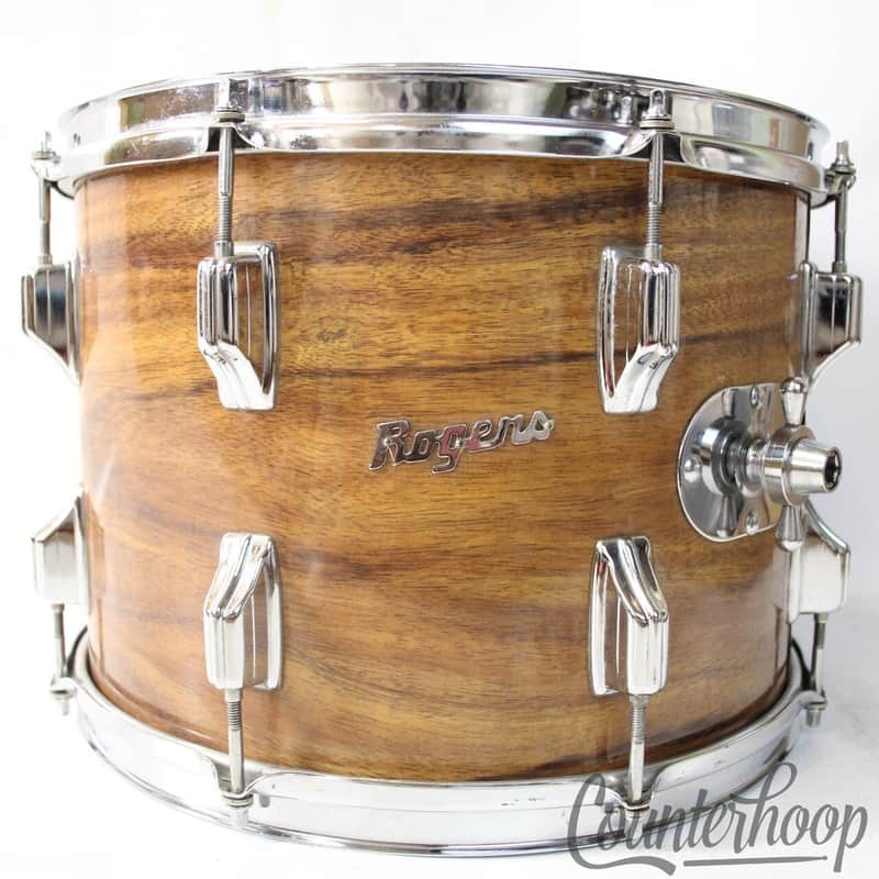 Rogers 14x10"Koa Tom Drum Powertone Machined MT Swivomatic USA Vintage 70s 9/72 image 1