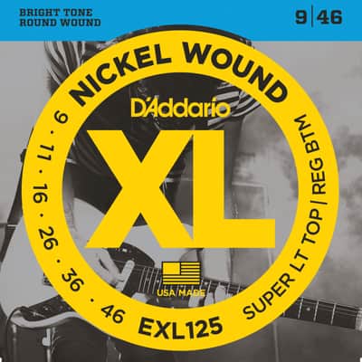 D'Addario EXL125 Nickel Wound Electric Strings, Super Light Top/ Reg Bottom 9-46 image 1