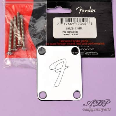 Genuine Fender F Logo Neck Plate Chrome 0991448100 image 13