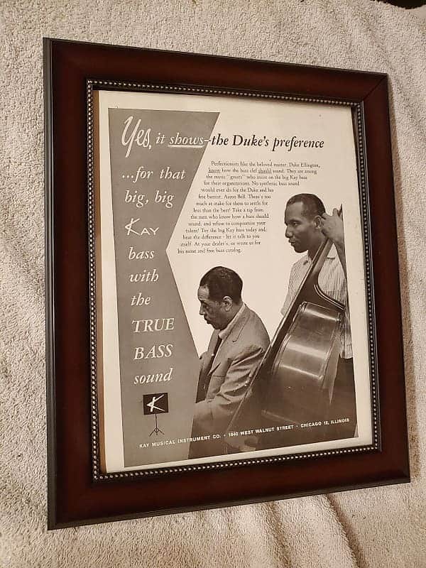 1963 Kay Musical Instruments Promotional Ad Framed Duke Ellington Aaron Bell Original image 1