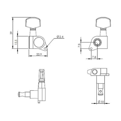 Schaller M6 Locking Single Tuner 135 Screw (Right Handed, Chrome, 19.5 mm) image 2