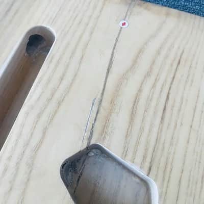 Unfinished Telecaster Style Guitar Body with Wood Cracks image 6