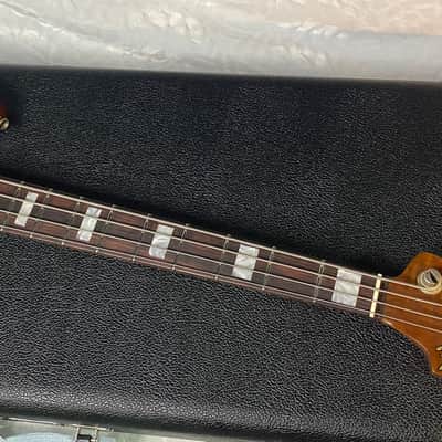 NEW! Fender Artisan Maple Monster Burl Jazz Bass Relic AAA Rosewood - Roasted AA Flamed Maple Neck - Honey Burst Finish - 9.3lbs - Authorized Dealer - G06940 image 6