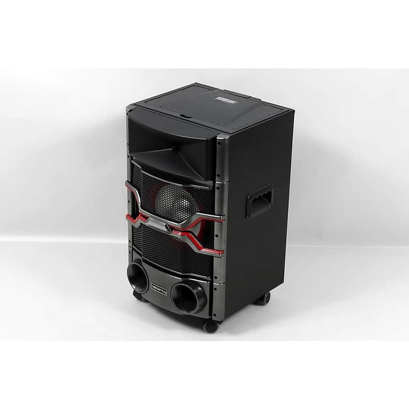 VocoPro 120W Wi-Fi Karaoke System With 14" Touchscreen and Sound-Activated LED Woofer Light image 1