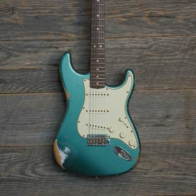 Used Fender Custom Shop 1963 Stratocaster Heavy Relic - Sherwood Metallic w/OHSC image 2