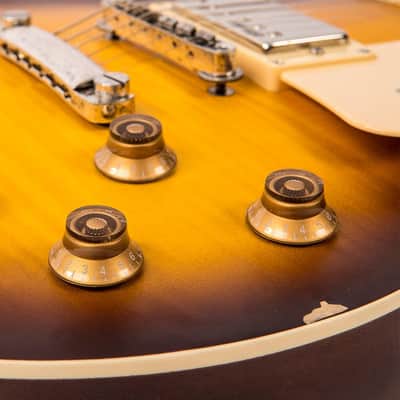 Vintage Icon Series V100MRTSB Distressed 'Flame top', Tobacco Sunburst image 6