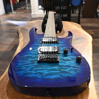 Ibanez GRG7221QA-TBB Transparent Blue Burst 7-String #162 image 20