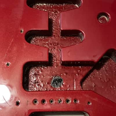 1995 MIM Fender Mexico Candy Apple Red Stratocaster Guitar Body 6 Post Tremolo image 7