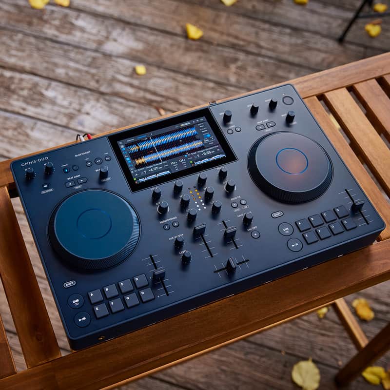 AlphaTheta OMNIS-DUO Portable DJ System – Mint – Magma Case + Decksaver image 1