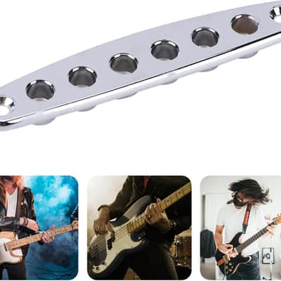 Guitar String Ferrules, 0.4 * 0.2in Hole Guitar Parts String Pass Plate, Zinc Alloy Electric Guitar Bridge for Guitar Enthusiasts, Players or Music Bands image 3