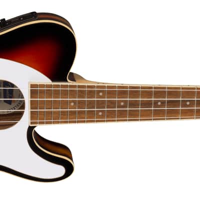 Fender Fullerton Tele Uke Walnut FB White Pickguard 2-Color Sunburst image 3