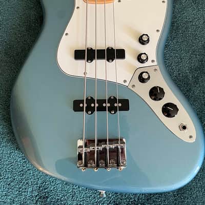 Fender Player Jazz Bass, Tidepool, '22, DiMarzio pups, Darkglass 18v preamp image 2