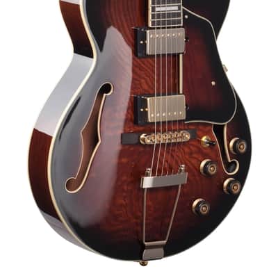 Ibanez Artcore Expressionist AG95QA Hollowbody Dark Brown Sunburst image 9