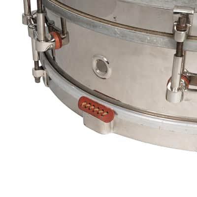 Vintage Maximilian A. Wintrich 4x14 Nickel Plated Snare Drum with Gut Wires, Patent, and Case image 5