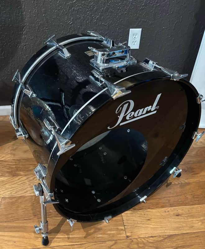 Pearl 16 x 24 MLX Bass Drum 1980s - Piano black image 1
