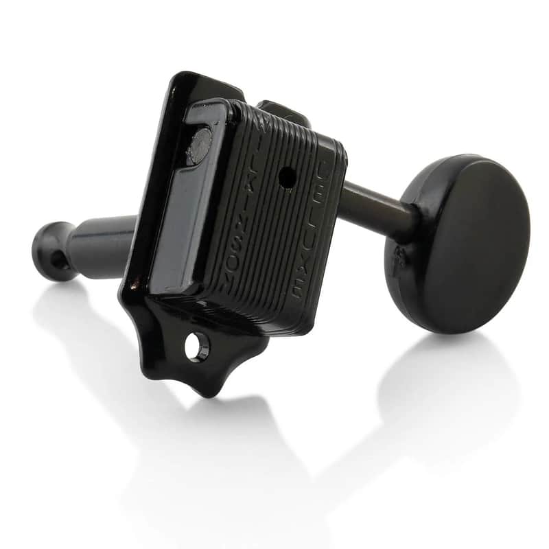Wilkinson Kluson Style Guitar Machine Head Tuners Set of 6 Inline - Black image 1