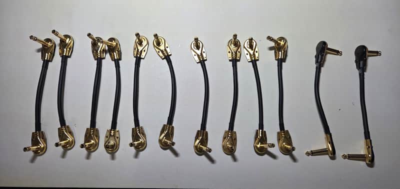 Mogami 2524 1/4" TS Guitar Bass Instrument Cable w/RJ Gold Connectors 6" in length image 1